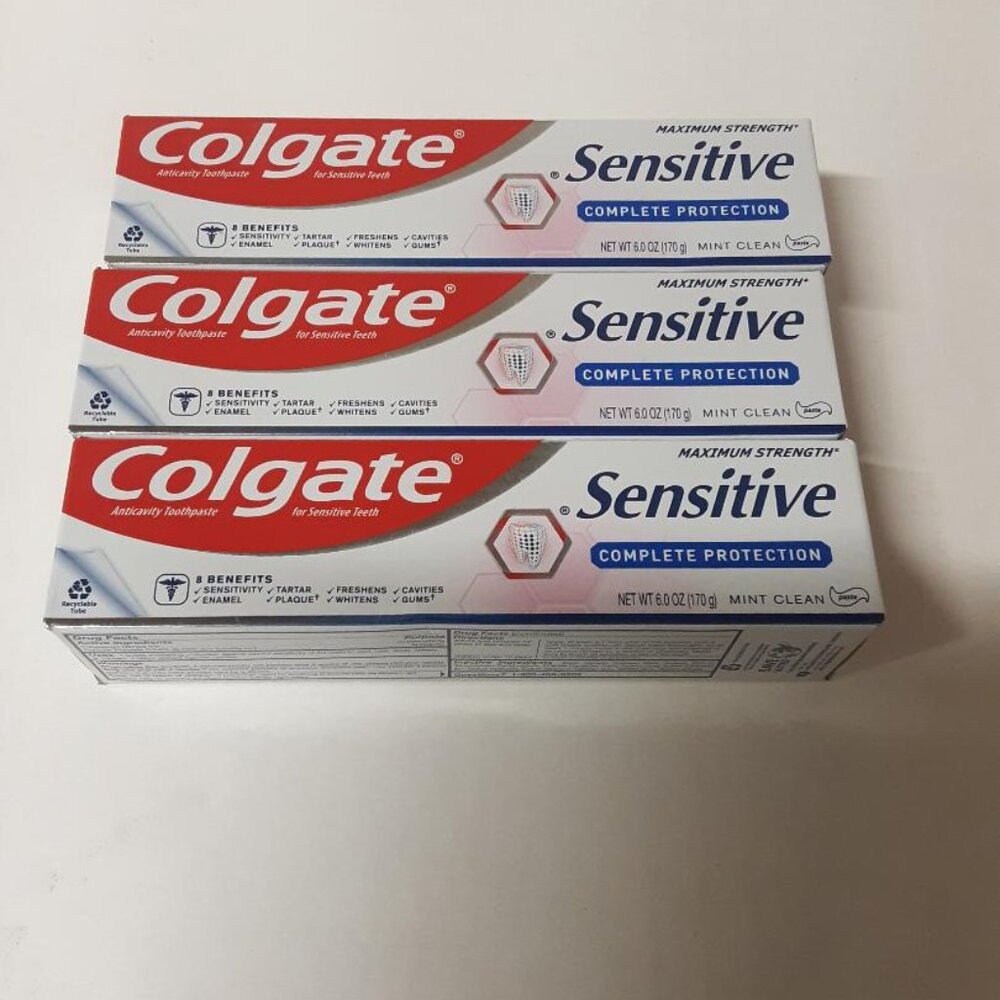 Colgate Sensitive Toothpaste, Complete Protection, Mint - 6 Ounce (Pack of 3)
